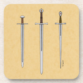 Drie middeleeuwse zwaarden 2016 onderzetter