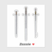 Drie middeleeuwse zwaarden 2016 sticker (Vel)