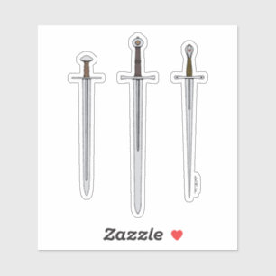 Drie middeleeuwse zwaarden 2016 sticker