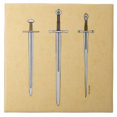 Drie middeleeuwse zwaarden 2016 tegeltje (Voorkant)