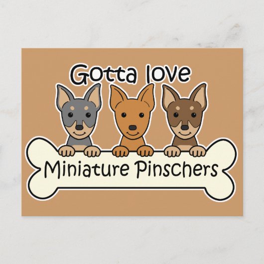 Drie miniatuur Pinschers Briefkaart (Voorkant)
