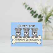 Drie Miniatuur Schnauzers Briefkaart (Staand voorkant)