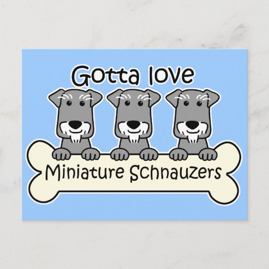 Drie Miniatuur Schnauzers Briefkaart (Voorkant)