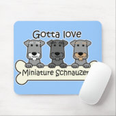 Drie Miniatuur Schnauzers Muismat (Met muis)