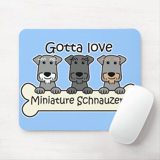 Drie Miniatuur Schnauzers Muismat (Met muis)