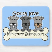 Drie Miniatuur Schnauzers Muismat (Voorkant)