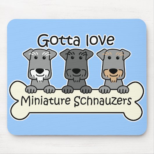 Drie Miniatuur Schnauzers Muismat (Voorkant)