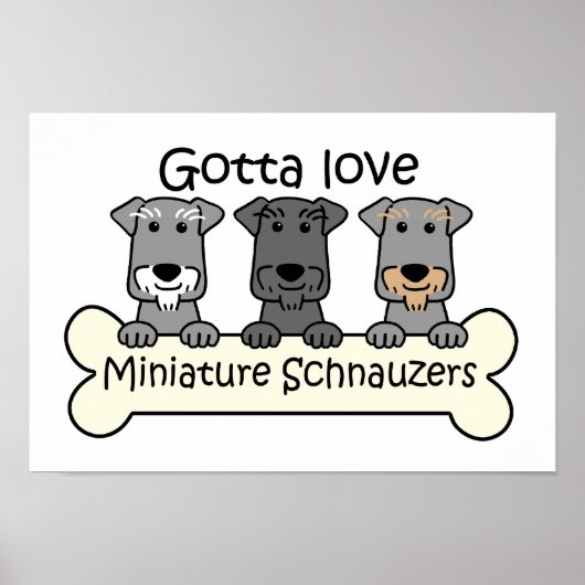 Drie Miniatuur Schnauzers Poster (Voorkant)
