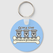 Drie Miniatuur Schnauzers Sleutelhanger (Voorkant)