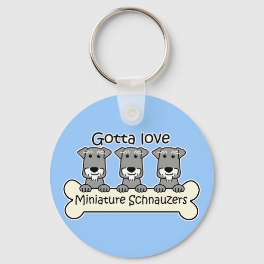 Drie Miniatuur Schnauzers Sleutelhanger (Voorkant)