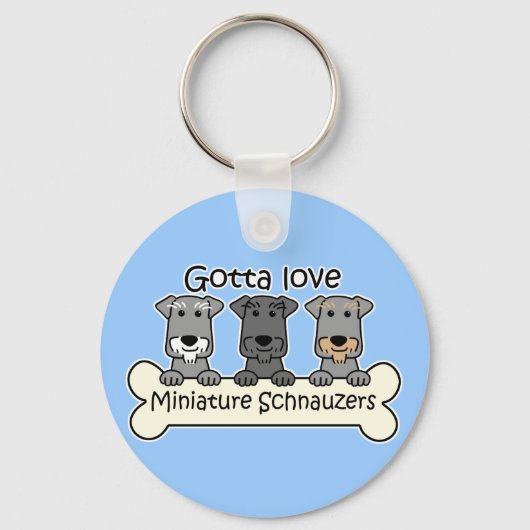 Drie Miniatuur Schnauzers Sleutelhanger (Voorkant)
