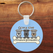 Drie Miniatuur Schnauzers Sleutelhanger (Voorkant)