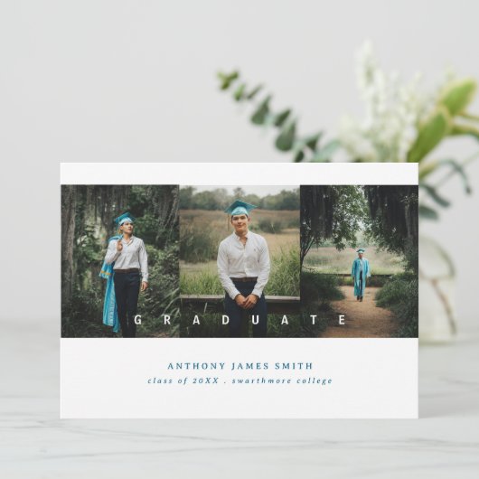 Drie minimalistische foto's elegant aankondiging (Staand voorkant)