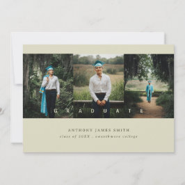Drie minimalistische foto's elegant aankondiging