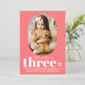 Drie moderne minimale foto 3e verjaardag kaart (Staand voorkant)