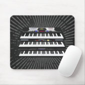 Drie moderne toetsenborden: Synthesizers: Mousepad Muismat (Met muis)