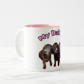 Drie Mok Dachshund-honden (Voorkant links)