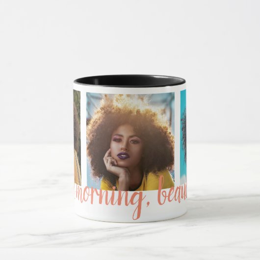 Drie Mok voor drie foto's en aangepaste tekstkoffi (Midden)