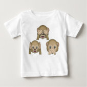 Drie Monkey Emoji Baby-shirt. (Voorkant)