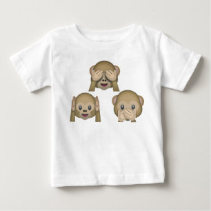 Drie Monkey Emoji Baby-shirt.