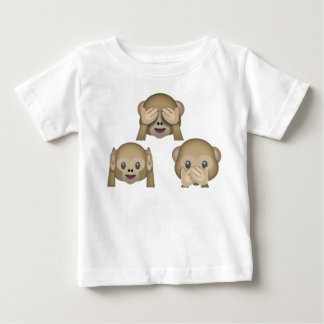 Drie Monkey Emoji Baby-shirt.