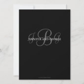 Drie Monogram Initialen Names Wedding Invitations Kaart (Achterkant)