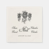  Drie Monogram SCC Bruiloftspapier servetten (Voorkant)