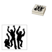 Drie monsters silhouet art stempel (Gestempeld)
