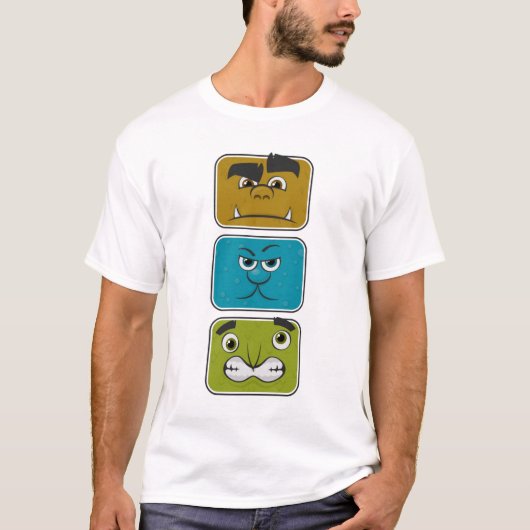 Drie Monstervlakken T-shirt (Voorkant)