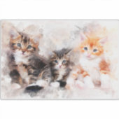 Drie mooie en schattige katjes waterverf sticker (Voorkant)