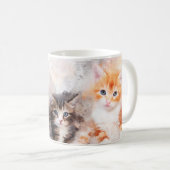 Drie mooie en schattige kittens waterverf koffiemok (Voorkant rechts)