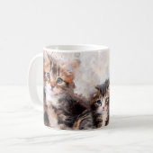 Drie mooie en schattige kittens waterverf koffiemok (Voorkant links)