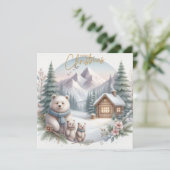 Drie Moppige Beren in de Noordse natuur Feestdagenkaart (Staand voorkant)