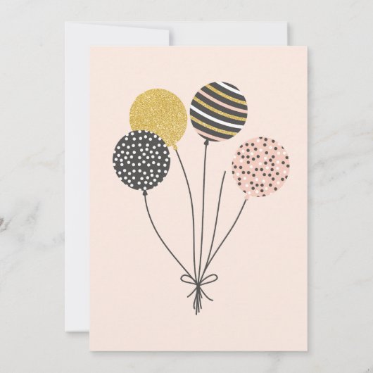 Drie moppige honden met feestmutsen ballonnen Verj Bedankkaart (Achterkant)