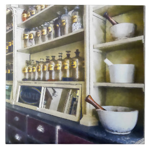 Drie Mortar en Pestles in Pharmacy Tegeltje
