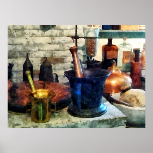 Drie Mortar en Pestles Poster (Voorkant)