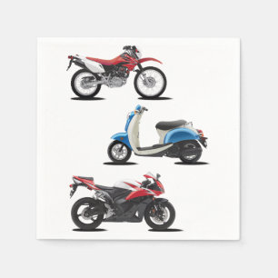 Drie Motorfietsen Papier servetten