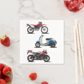 Drie motorfietsen papieren servetten (Insitu)
