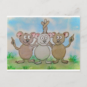 Drie muistenstandaard verenigd in familievriend briefkaart
