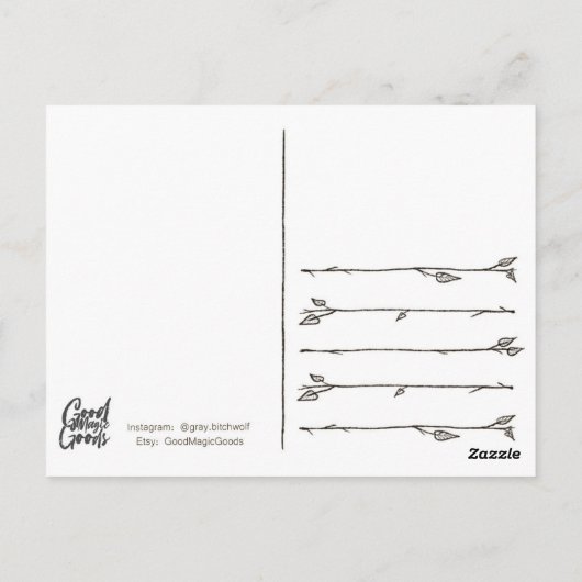 Drie muizen. briefkaart (Achterkant)