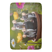 drie muizen in bloempotten, badmat (Voorkant Verticaal)