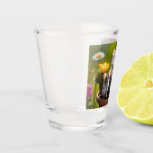drie muizen in bloempotten, shot glas (Links)