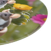 drie muizen in bloempotten, snijplank (Hoek)