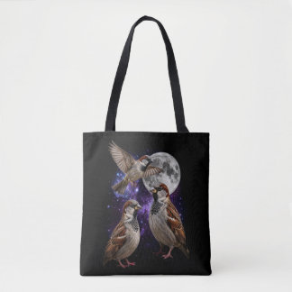 Drie Mus Maan Vintage Space Core Retro Tote Bag