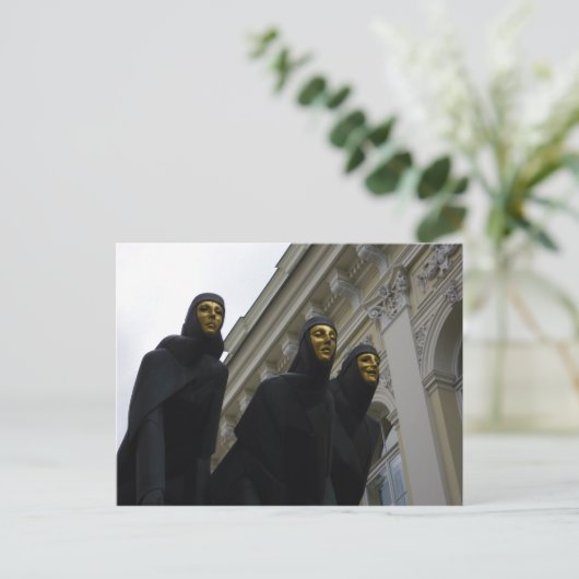 Drie Muses Sculpture Briefkaart (Staand voorkant)