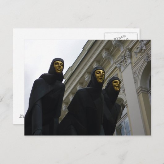 Drie Muses Sculpture Briefkaart (Voorkant / Achterkant)