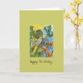 Drie Muskatiels Kaart (Gele Bloem)