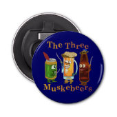 Drie muskebeers Funny Beer Pun Bottle Opener (Voorkant)