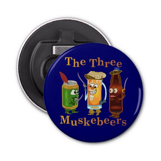 Drie muskebeers Funny Beer Pun Bottle Opener (Voorkant)