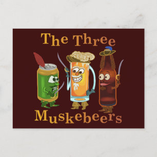Drie muskebeers Funny Beer Pun Briefkaart
